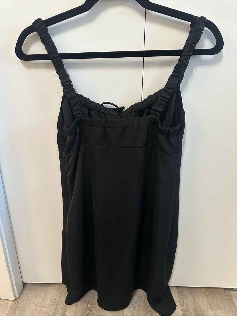 Dynamite Black Ruched-Strap Mini Slip Dress, Small - Picture 3 of 3